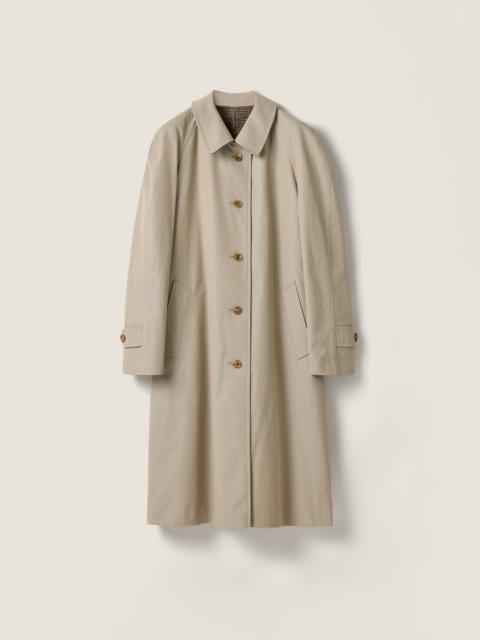 Miu Miu Reversible single-breasted twill and houndstooth check trench coat