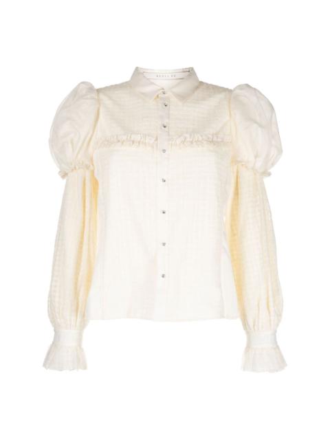 RENLI SU textured puff-sleeve blouse