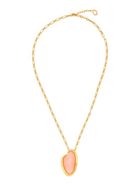 Oscar de la Renta Resin O Pendant Necklace orange