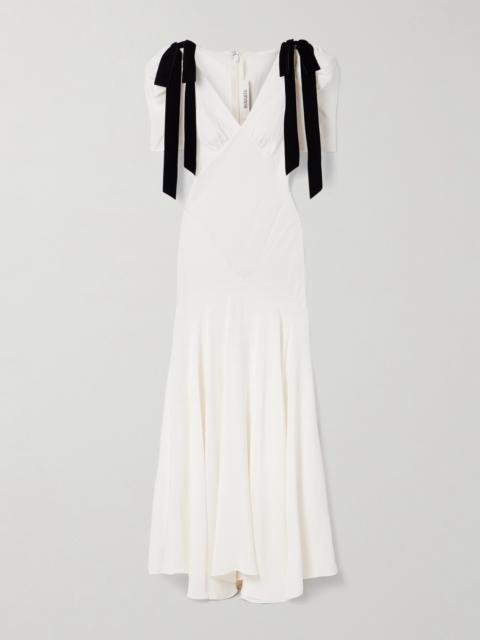 RODARTE Velvet Bow-embellished Silk-crepe Gown