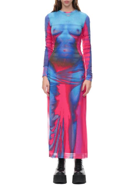 Jean Paul Gaultier Pink & Blue Body Morph Dress