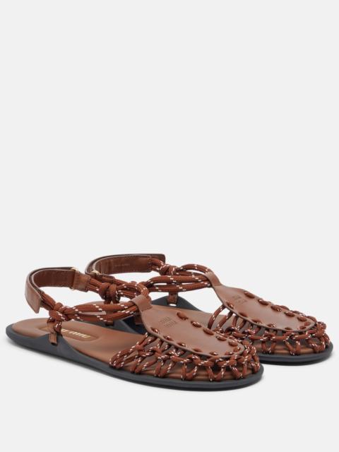 Miu Miu Leather-trimmed sandals