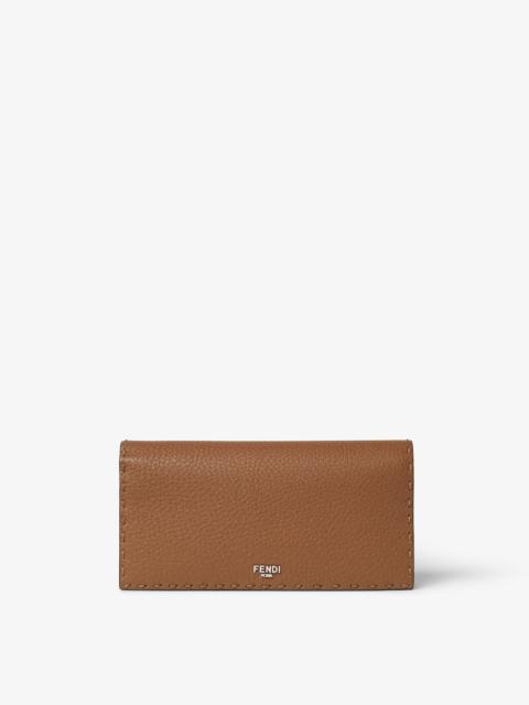 FENDI Selleria Wallet Tan-color and sunflower yellow Selleria wallet with 141 hand-sewn stitches