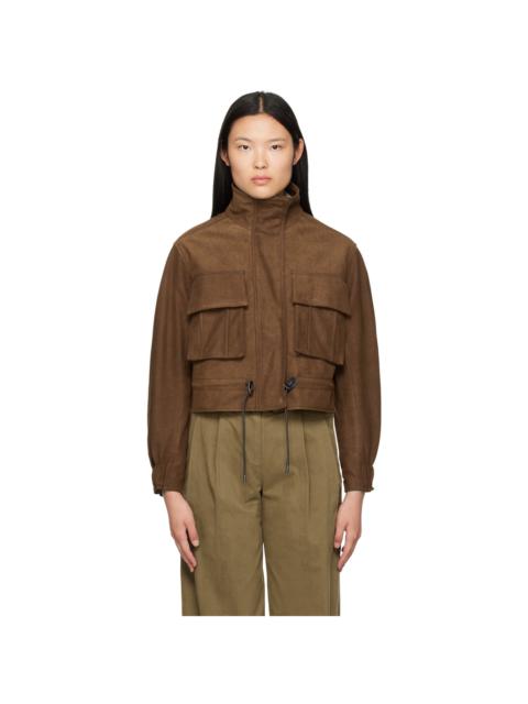 LVIR Brown Drawstring Faux-Leather Jacket