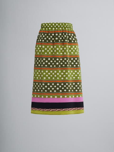 Marni DOT & STRIPE PRINT SILK SKIRT