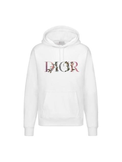 Dior DIOR Flowers Floral Logo Embroidered Printed Loose Hooded Sweatshirt For Men Black 113J688A0531-C084