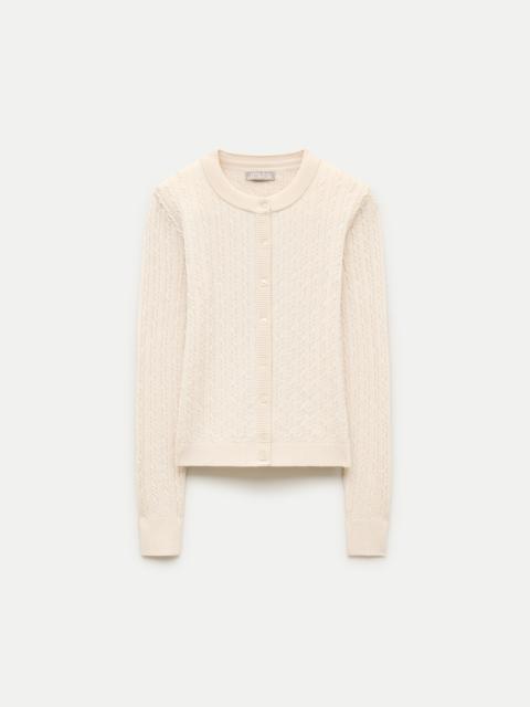 J.CREW Cable-knit cardigan in merino wool blend