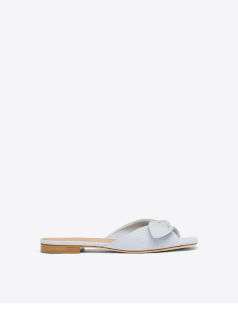 MALONE SOULIERS Vargas Light Blue Linen Flats