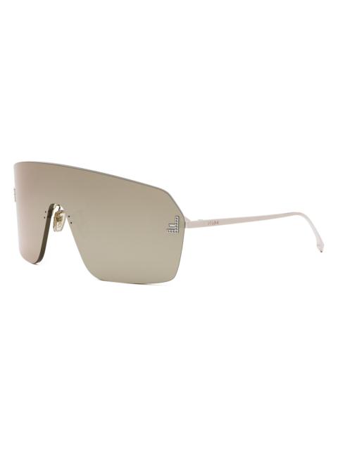 FENDI Men Fendi Roma 53MM Rimless Rectangular Sunglasses - Brown Rose Gold Mirror