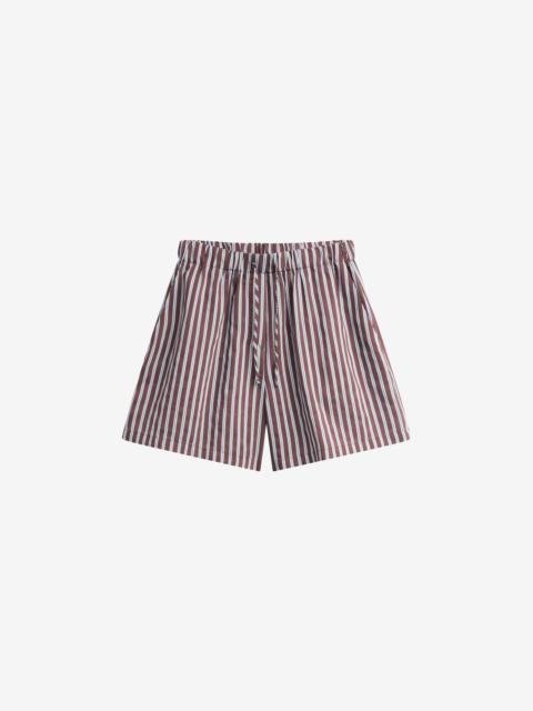 The Frankie Shop Toscane Boxer Shorts - Brown/White Stripe