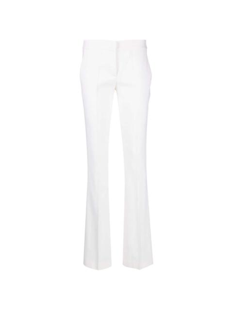 flared wool-blend trousers