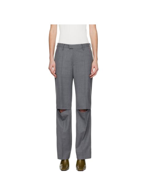 UNDERCOVER Gray Slashed Trousers