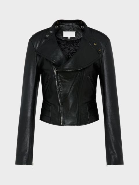 Maison Margiela Folded Collar Leather Jacket
