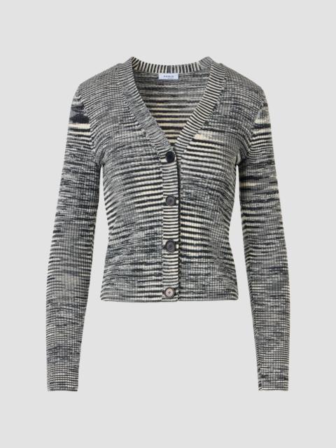 AKRIS Women's Space Dye Wool Cardigan - Black Cream