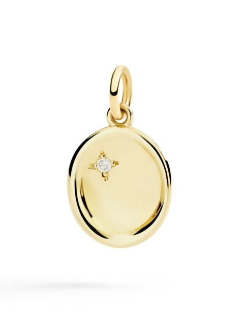 DoDo YELLOW GOLD & WHITE DIAMOND SIGNET CHARM