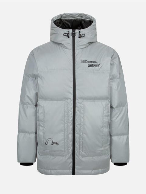 EVISU Spray-effect Kamon Print Down Jacket