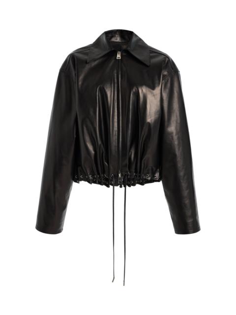 BRANDON MAXWELL The Leland Leather Jacket black