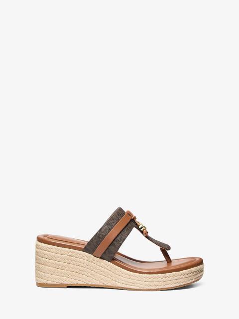 MICHAEL KORS Zoe Signature Logo Wedge Sandal