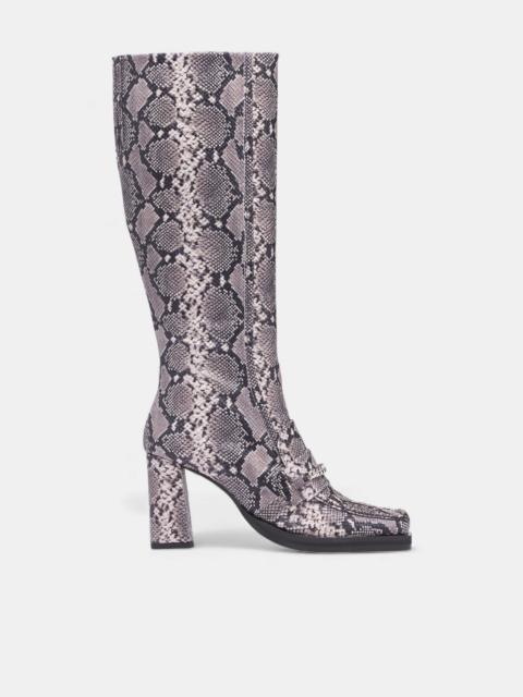 Martine Rose Snakeskin Square Toe Loafer Boots