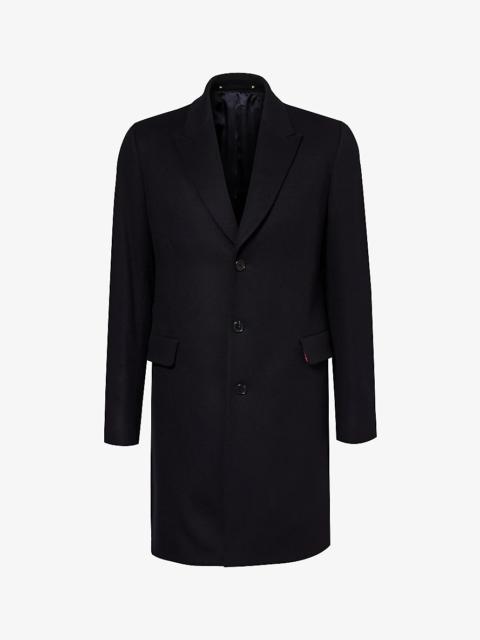 Paul Smith Single-breasted front-pocket wool and cashmere-blend coat