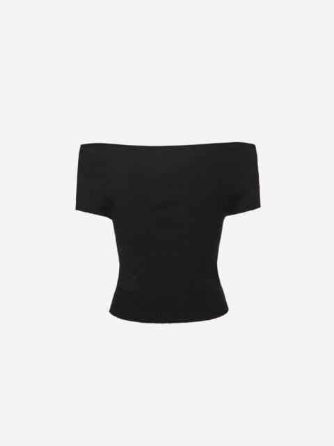 MAGDA BUTRYM Reversible off-shoulder knit top in black