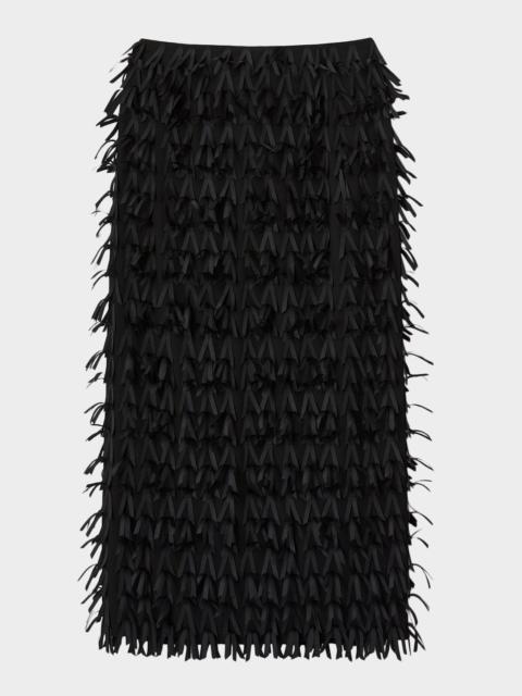 Lafayette 148 New York Ribbon Fringe Straight Midi Skirt