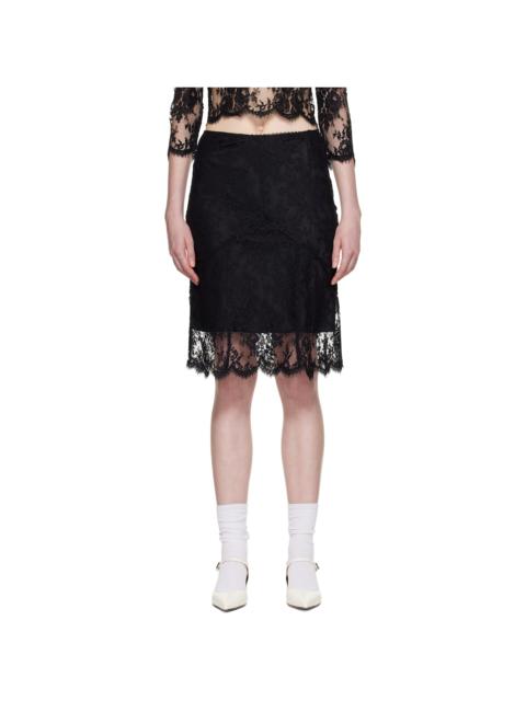 SHUSHU/TONG Black Flared Midi Skirt