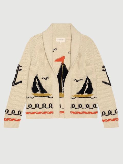 THE GREAT. THE SAILBOAT LODGE CARDIGAN CREAM