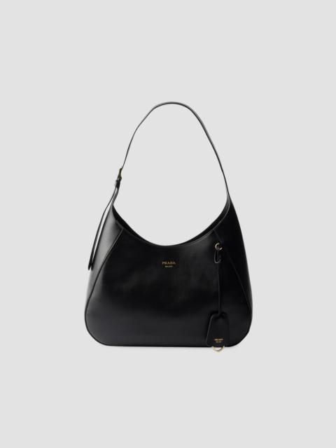 Prada Women's Boogie Large Leather Shoulder Bag - Black