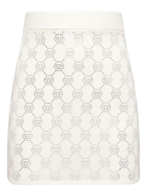 PHILIPP PLEIN monogram knitted skirt