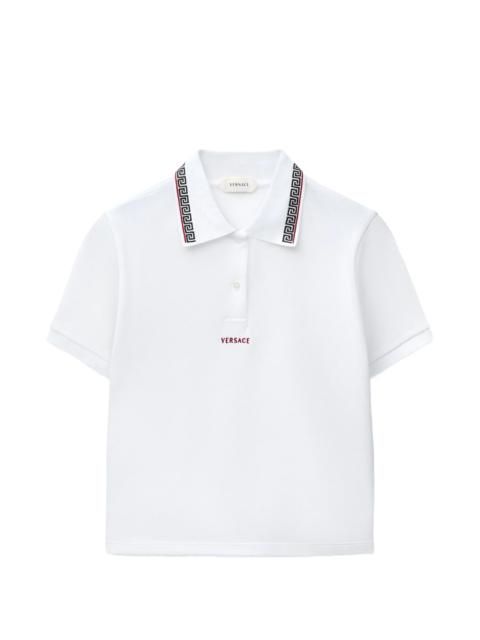 VERSACE Versace Embroidered-logo Cotton Piqué Polo