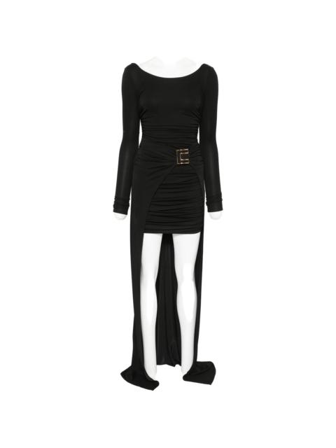 ELISABETTA FRANCHI Elisabetta Franchi Ruched Logo-buckle Asymmetric Dress