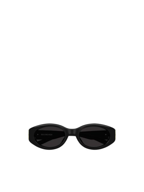 BALENCIAGA BB logo-plaque oval-frame sunglasses