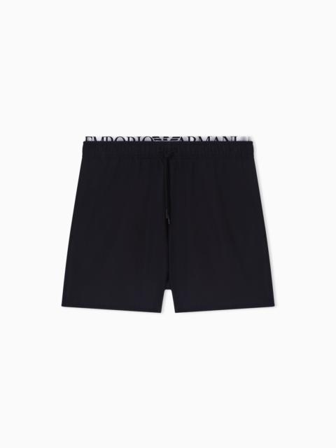 EMPORIO ARMANI ASV SWIM SHORTS WITH LOGO WAISTBAND