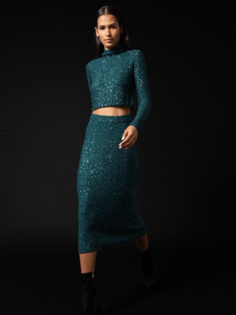 LAPOINTE Cashmere Sequin Cropped Top