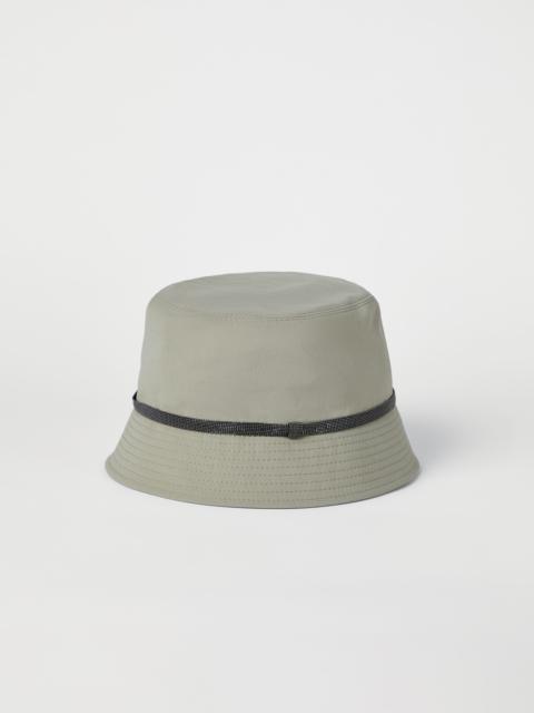 Techno canvas bucket hat with shiny band