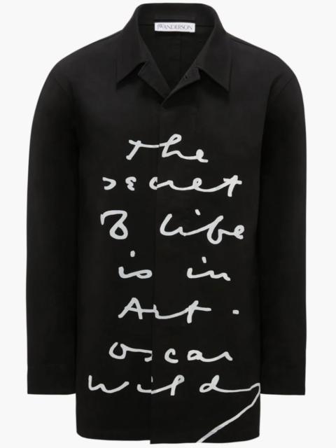 JW Anderson OSCAR WILDE CAPSULE: QUOTE PRINT RELAXED FIT OVERSHIRT