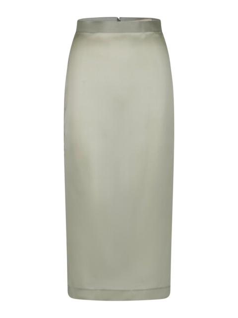HEIRLOME Irene Silk Midi Skirt green