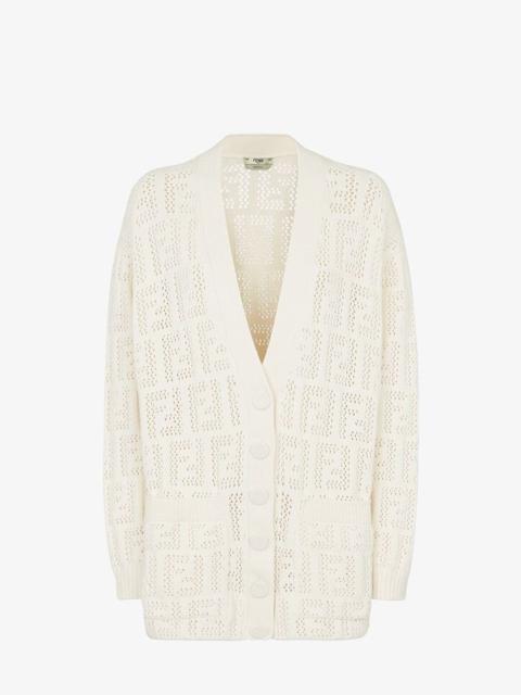 FENDI White cotton cardigan