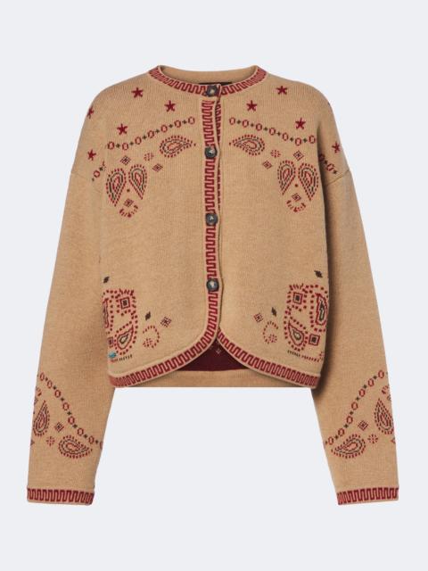 Alanui Bandana Jacquard wool and cashmere cardigan