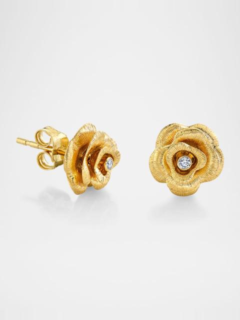 SYDNEY EVAN 14K Gold Large Rose Studs