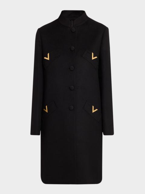Valentino VLogo Single-Breasted Wool-Cashmere Coat