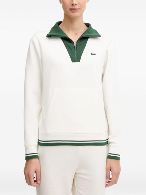 LACOSTE zip mock-neck sweater