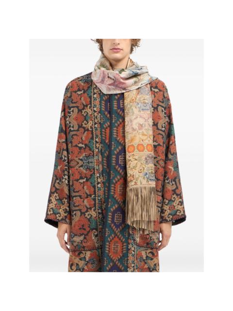 Pierre-Louis Mascia floral-tapestry fringe scarf