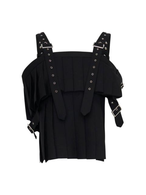 Noir Kei Ninomiya Pleated Buckle Strap Vest