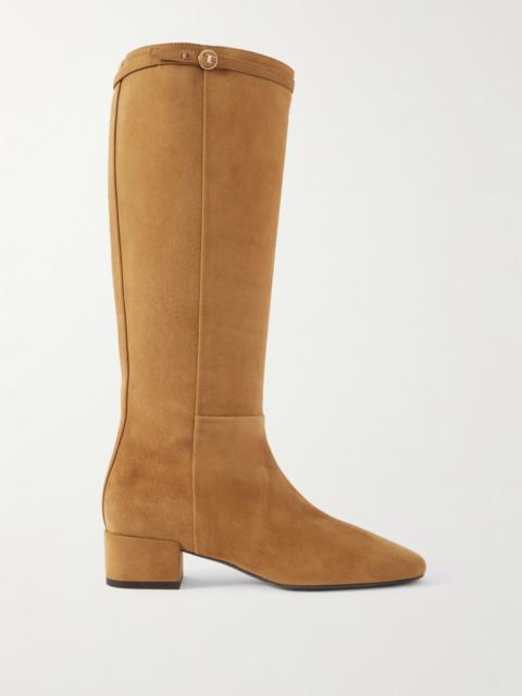 Tod's Embellished Suede Knee Boots