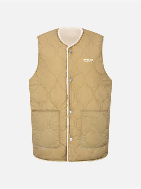 EVISU ONION QUILTED REVERSIBLE VEST JACKET