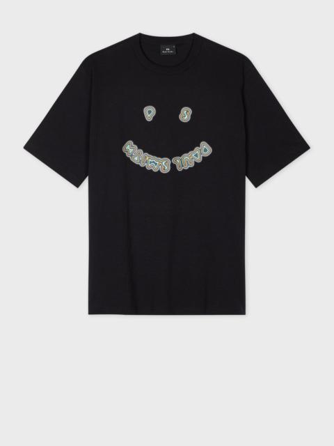 Paul Smith Organic Cotton Black 'Happy' Graphic T-Shirt