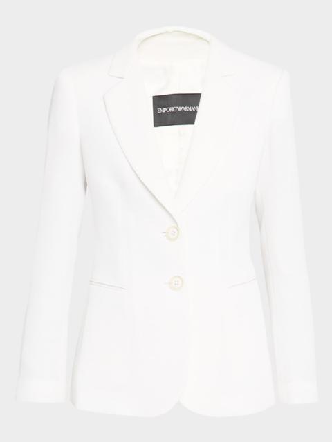 EMPORIO ARMANI Single-Breasted Waffle Blazer
