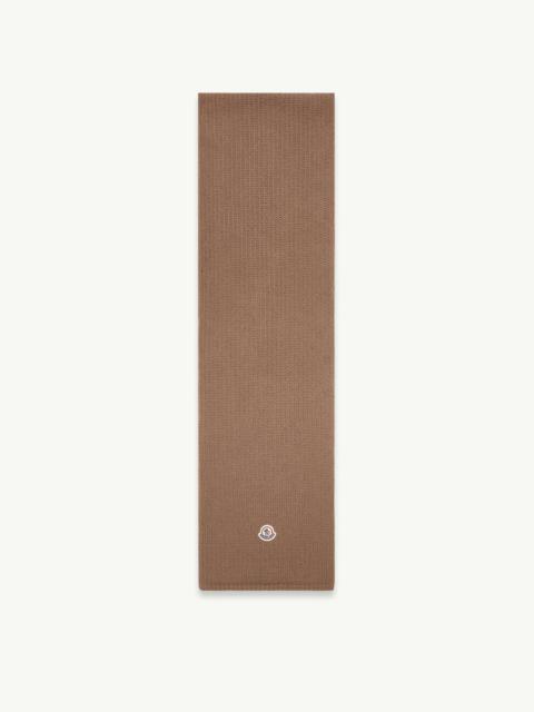 Moncler Wool Blend Logo Scarf